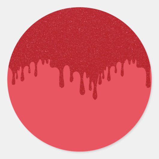 Tomaat-Rode Drip Ronde Stickers – Aanpasbaar (Voorkant)