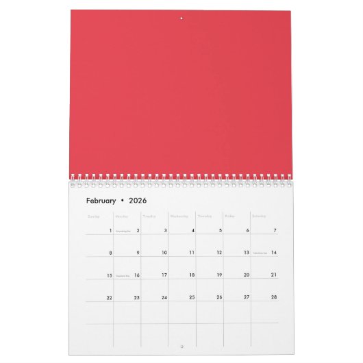 Tomaat-Rode Splash Muur Kalender – Aangepaste Bulk (Feb 2026)