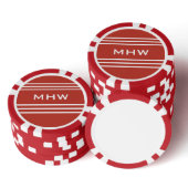 Tomaat Rode Strepen aangepaste monogram poker chip (Collectie)