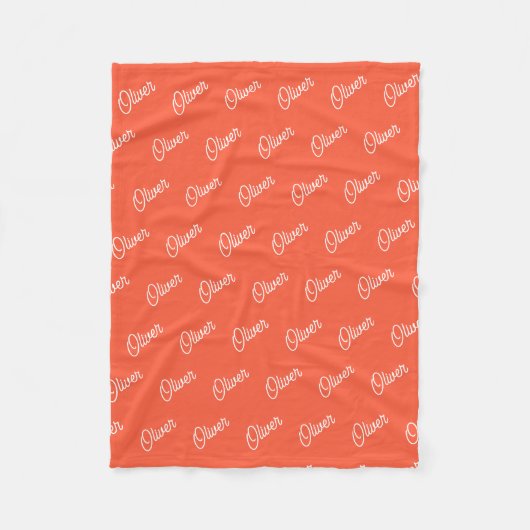 Tomaat Rood Aangepaste Kindernaam Herhaling Fleece Deken (Voorkant)
