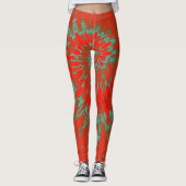 Tomaat Rood en Groen Spiraal Tie Dye Leggings (Voorkant)