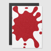 Tomaat Rood Glitter Spat op Witte Magneet (Maatwer Magnetische Uitnodiging (Voorkant / Achterkant)