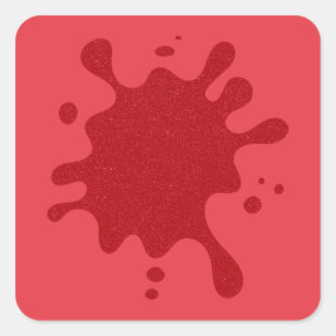 Tomaat Rood Glitter Spat Vierkante Stickers (Op Ma