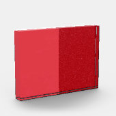 Tomaat-rood split acryl fotoblok – aanpassen (Links)
