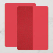Tomaat Rood Twee-Tons Getextureerde Uitnodiging -  (Voorkant / Achterkant)
