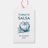 Tomaat salsa aangepaste kleuren cadeaulabel (Voorkant)
