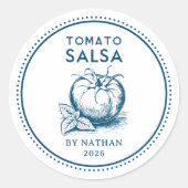 Tomaat salsa aangepaste kleuren ronde sticker (Voorkant)