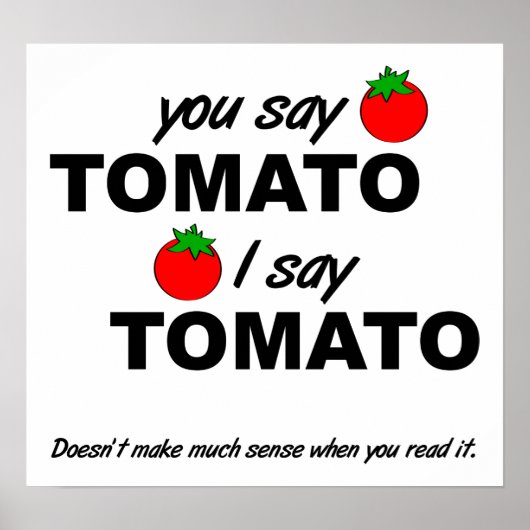 Tomaat Tomaat Grappige Poster (Voorkant)