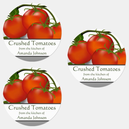 Tomaat Verplette Tomaten Inblikken Cirkel Voedsel Labels (Groep)