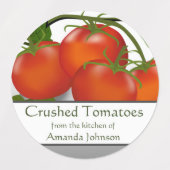 Tomaat Verplette Tomaten Inblikken Cirkel Voedsel Labels (Design 2)