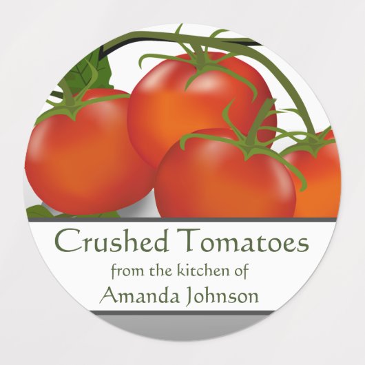Tomaat Verplette Tomaten Inblikken Cirkel Voedsel  Labels (Design 2)