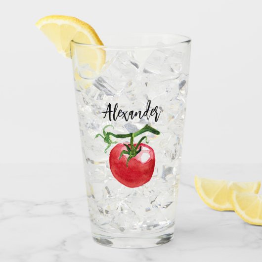 Tomaat Waterverf Kunst Glas (Voorkant ijs)