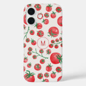 Tomaat Waterverf Mediterraan Monogram Initiaal Case-Mate iPhone Case (Achterkant)
