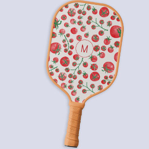Tomaat Waterverf Mediterraan Monogram Initiaal Pickleball Paddle