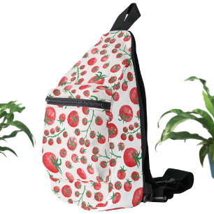 Tomaat Waterverf Mediterraan voedselpatroon Sling Bag