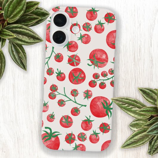 Tomaat Waterverf Mediterraan zomerpatroon Case-Mate iPhone Case