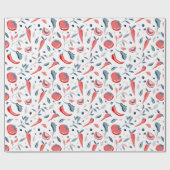 Tomaat Wortel Plantaardig Patroon Cadeaupapier (Vlak)