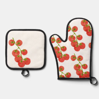 Tomaat zomer veggie tuin trendy ovenwant & pannenlap set