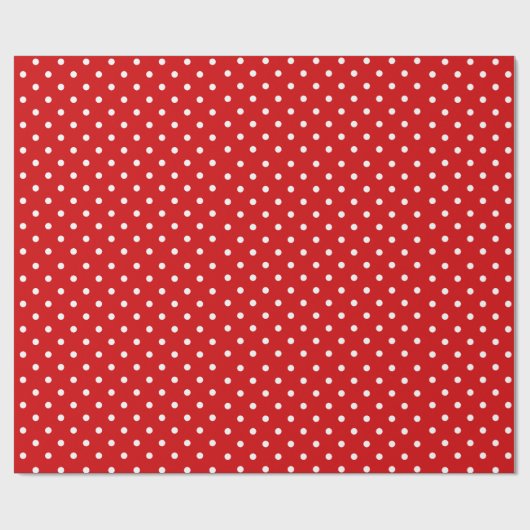 Tomaatrood | Wit Polka Dot inpakpapier (Vlak)