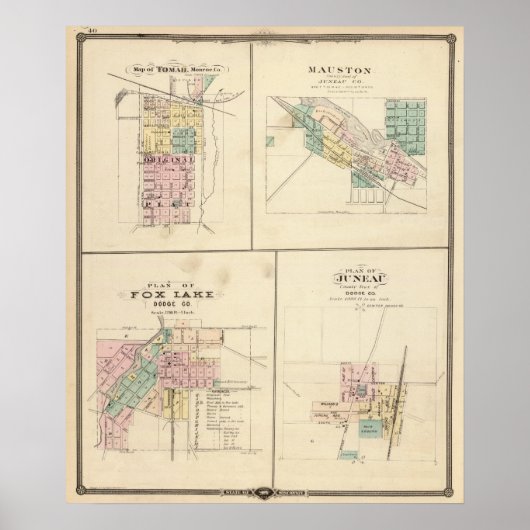 Tomah, Mauston, Fox Lake en Juneau Poster (Voorkant)