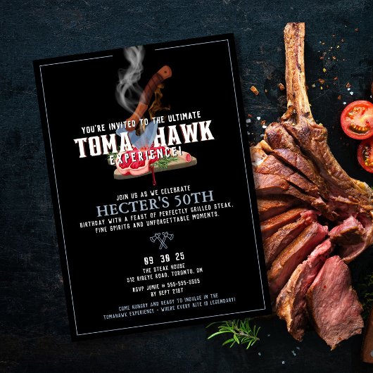 Tomahawk verjaardagsuitnodiging kaart