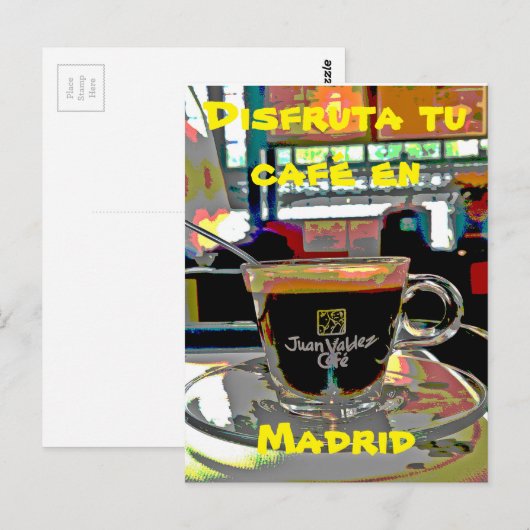 Tomar un café en Madrid España Briefkaart (Voorkant / Achterkant)