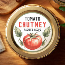 Tomat Chutney Inmaaklabel met vintage uitstraling