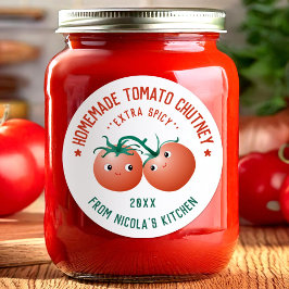 Tomat Chutney Sticker voor keuken zelfgemaakt rece