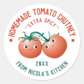 Tomat Chutney Sticker voor keuken zelfgemaakte rec (Voorkant)