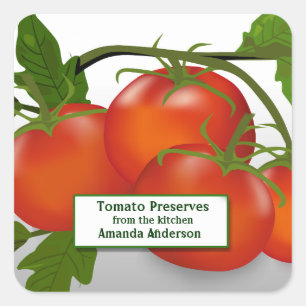 Tomat conserve vierkante sticker