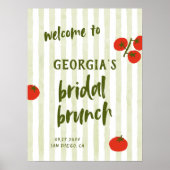 Tomat Groene Strepen Bruids Brunch Welkom Poster (Voorkant)
