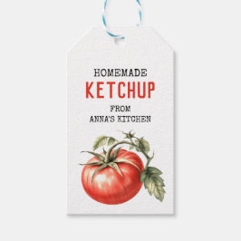 Tomat ketchup aangepaste label waterverf tomaat cadeaulabel