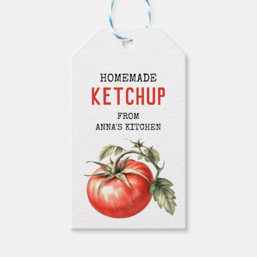 Tomat ketchup aangepaste label waterverf tomaat cadeaulabel (Voorkant)