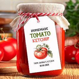 Tomat ketchup etiket met rode tomaat cadeaulabel