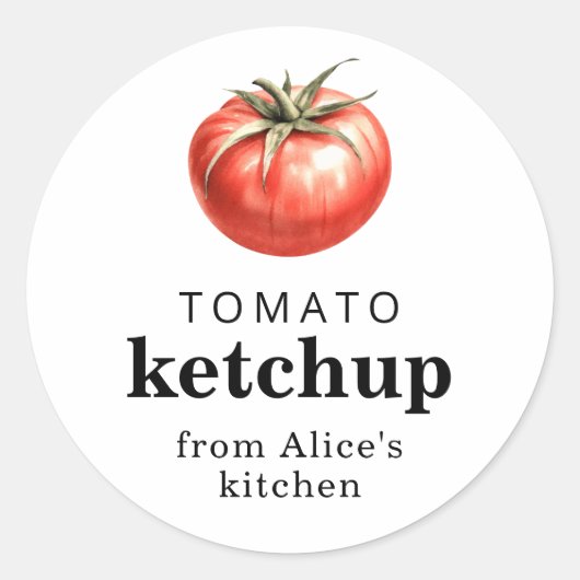 Tomat ketchup zelfgemaakte voedsel label  (Voorkant)