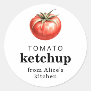 Tomat ketchup zelfgemaakte voedsel label