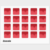 Tomat Rood Drip Effect Vierkante Stickers – Aanpas (Vel)