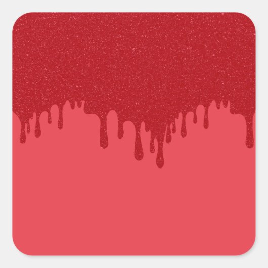 Tomat Rood Drip Effect Vierkante Stickers – Aanpas (Voorkant)