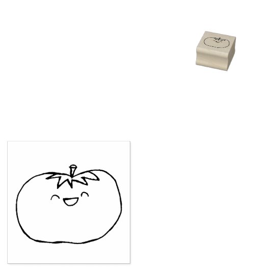 Tomate feliz rubberstempel (Gestempeld)