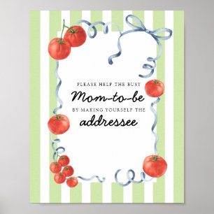 Tomaten Baby Shower Bezig Moeder Poster