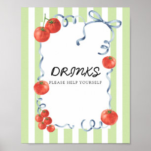 Tomaten Baby Shower Dranken Poster