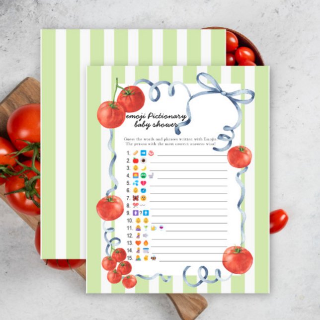 Tomaten baby shower - emoji pictionary spel (Creator heeft geüpload)