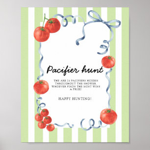 Tomaten Baby shower Fopspenen jacht Poster