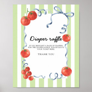 Tomaten Baby shower Luier raffle Poster