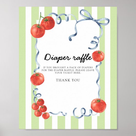 Tomaten Baby shower Luier raffle Poster (Voorkant)