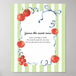 Tomaten Baby Shower Raad de zoete puinhoop Poster