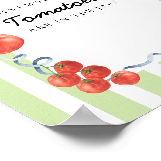 Tomaten Baby Shower Raad hoeveel tomaten Poster (Hoek)