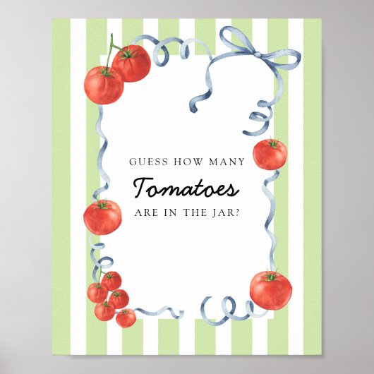 Tomaten Baby Shower Raad hoeveel tomaten Poster (Voorkant)