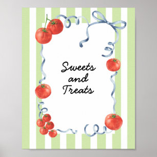 Tomaten Baby Shower Snoepjes & Traktaties Poster