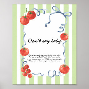 Tomaten Baby shower Zeg geen baby Poster